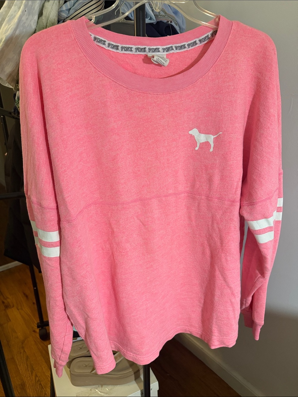 PINK Victoria's Secret Pink Pullover Sweatshirt with White Dog Logo